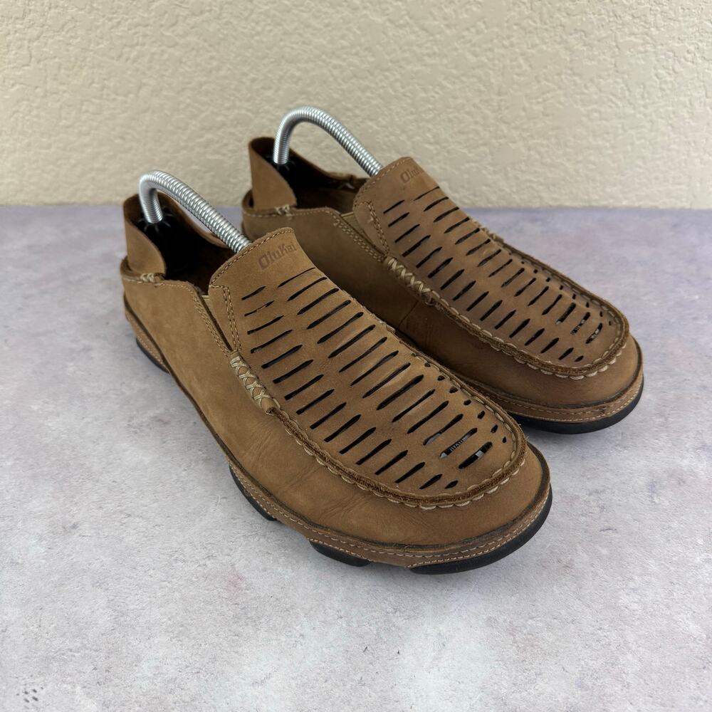 Olukai Moloa Kohana II Loafer Leather Tan Men US 9.5, EU 42.5